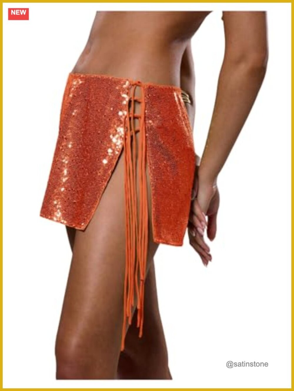 Floerns Sequined Mini Skirt Low Rise Tie Side Disco Party Sparkly Pencil Skirt